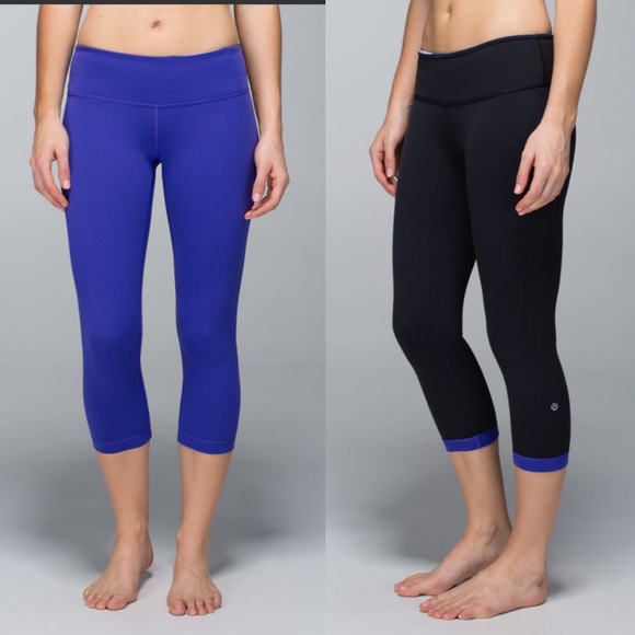 lululemon athletica | Pants u0026 Jumpsuits | Lululemon Reversible Wunder Under Cropped  Leggings Black Bruised Berry Size 4 | Poshmark